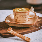 Handcrafted Ceramic Cat/Puppy Coffee Cup & Plate - Lya's wedding