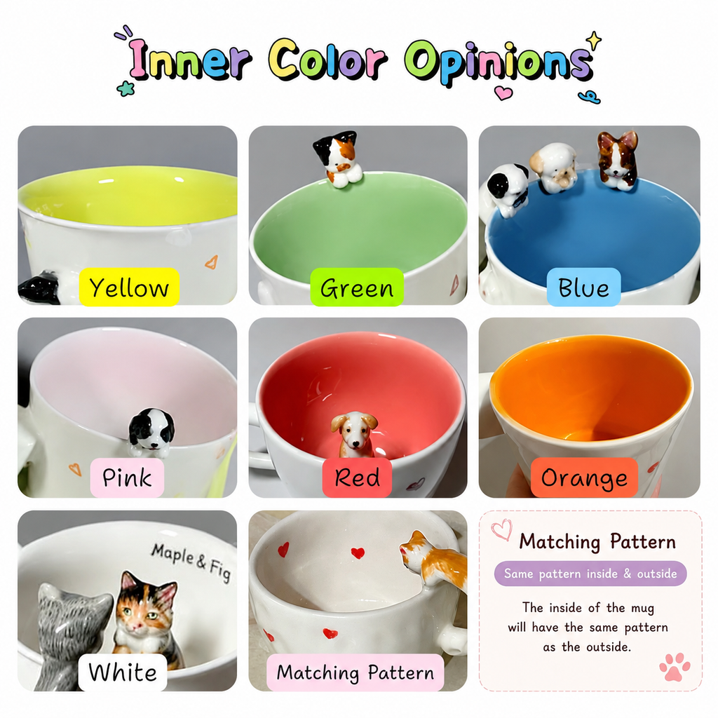 Custom Handmade Pet Mug with 3D Pet Sculpture - Lya's wedding