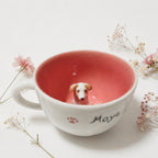 Custom Handmade Pet Mug with 3D Pet Sculpture - Lya's wedding