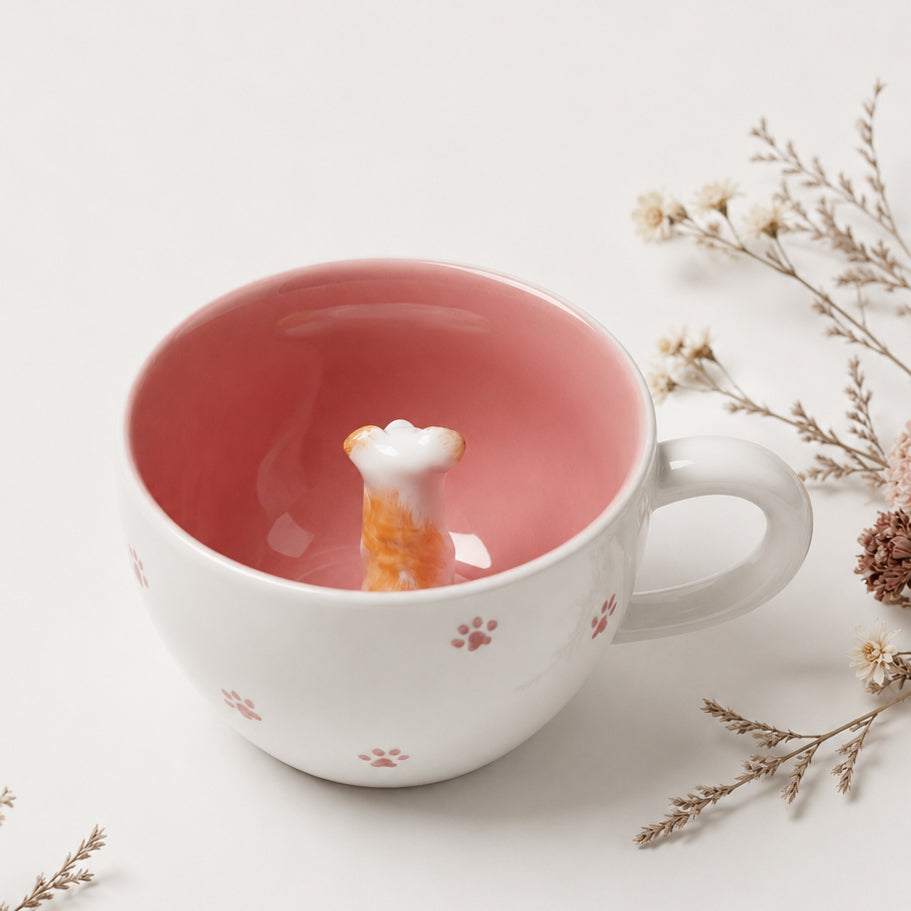 Custom Handmade Pet Mug with 3D Pet Sculpture - Lya's wedding