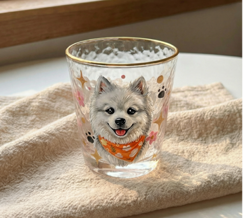 Hand-Painted Custom Pet Glass Cup – Personalized Portrait Drinking Glass - Lya's wedding