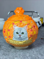 Hand-Painted Custom Pet Memorial Urn – Planet Style Personalized Ashes Keepsake - Lya's wedding