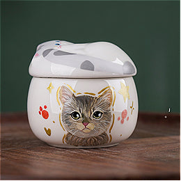 Hand-Painted Custom Cat Memorial Urn – Personalized Pet Ashes Keepsake - Lya's wedding
