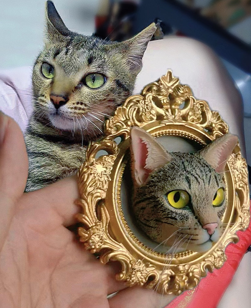 Custom 3D Printed Pet Head – Personalized Pet Portrait Sculpture - Lya's wedding