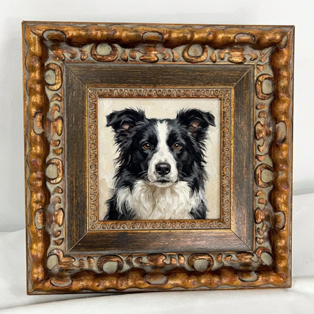 Hand-Painted Custom Pet Portrait with Vintage Baroque Frame – Personalized Pet Artwork - Lya's wedding