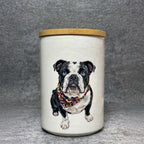 Hand-Painted Custom Pet Memorial Urn with Bamboo Lid – Personalized Ashes Keepsake - Lya's wedding