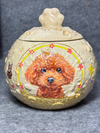 Hand-Painted Custom Pet Memorial Urn – Planet Style Personalized Ashes Keepsake - Lya's wedding