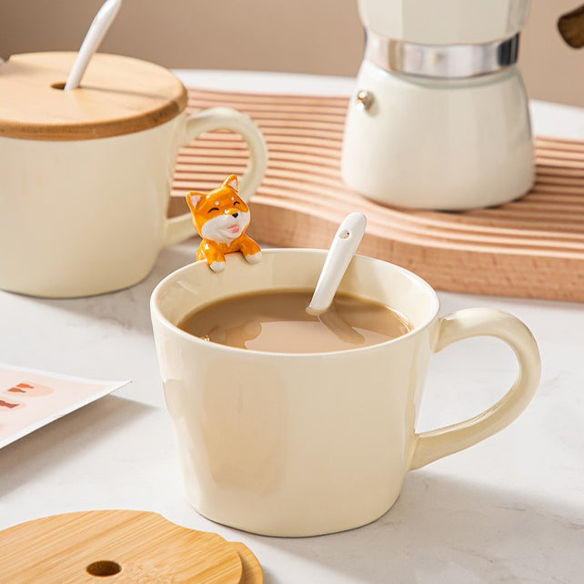 Ceramic Mug with Lid – Cat/Dog Design - Lya's wedding