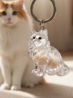 Cat Fur Keepsake Keychain – Clear Pet Hair Memory Pendant - Lya's wedding