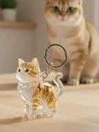 Cat Fur Keepsake Keychain – Clear Pet Hair Memory Pendant - Lya's wedding