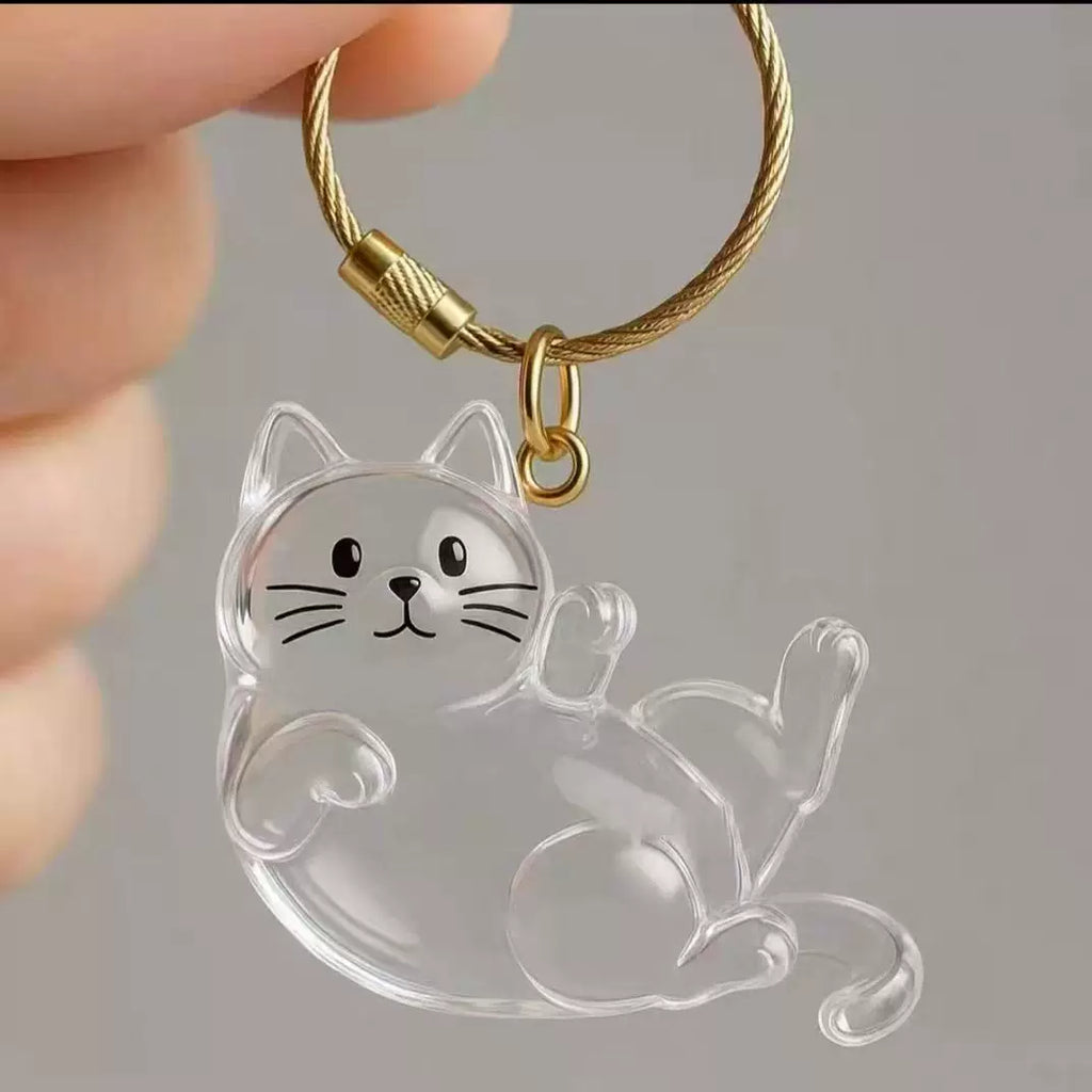 Cat Fur Keepsake Keychain – Clear Pet Hair Memory Pendant - Lya's wedding