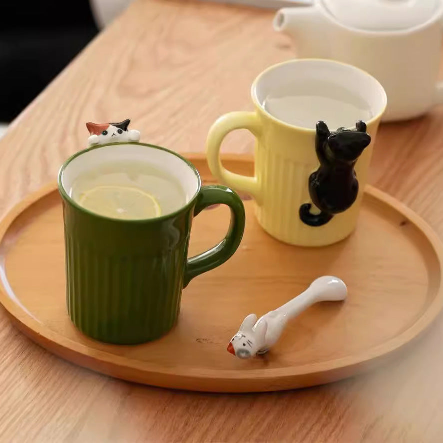 Cute 3D Peek Cat Coffee Mug - Lya's wedding