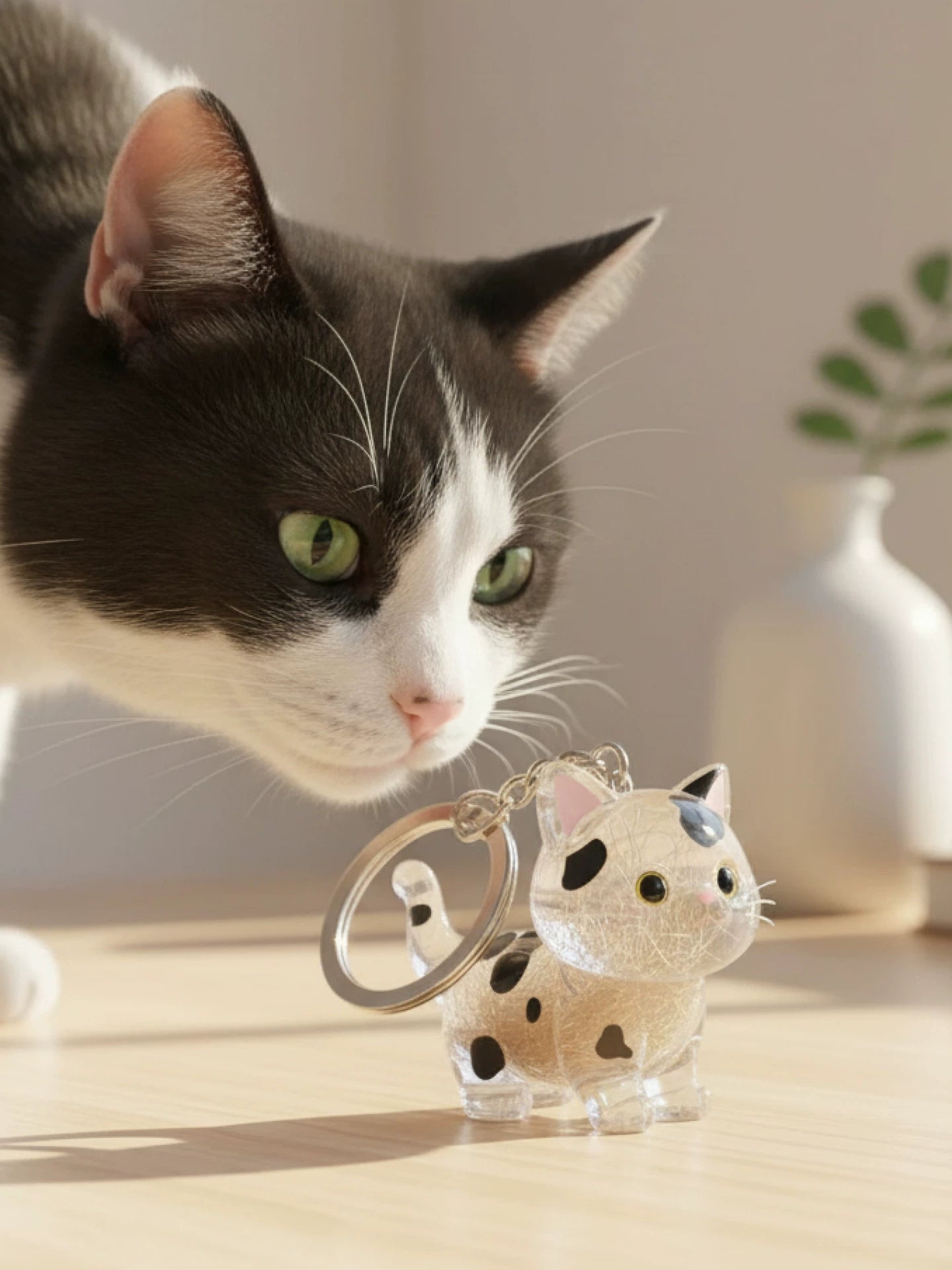 Cat Fur Keepsake Keychain – Clear Pet Hair Memory Pendant - Lya's wedding