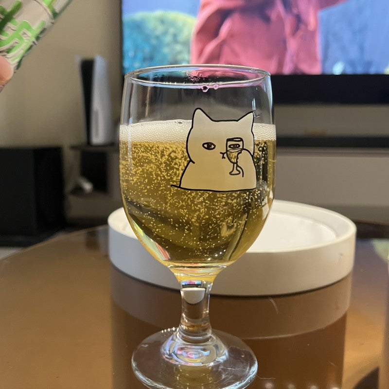 Cat & Dog Glass Cups – Square & Goblet Designs 350ml - Lya's wedding