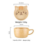 Animal Relief Ceramic Mug with Lid & Plate – Cute Design Coffee Cup - Lya's wedding