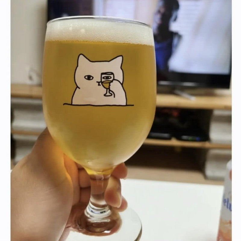 Cat & Dog Glass Cups – Square & Goblet Designs 350ml - Lya's wedding