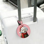 Custom Pet Luggage Tag – Personalized Leather Suitcase Tag with Hand-Painted Pet Portrait - Lya's wedding