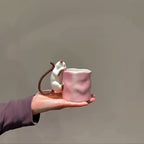 Cat Mug with Sculpted Cat Handle