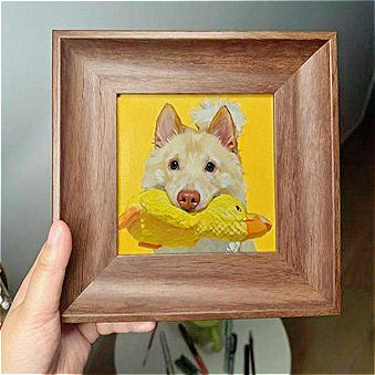 Custom Pet Portrait Painting – Hand-Painted Framed Artwork - Lya's wedding