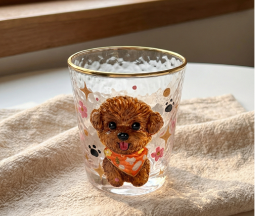Hand-Painted Custom Pet Glass Cup – Personalized Portrait Drinking Glass - Lya's wedding