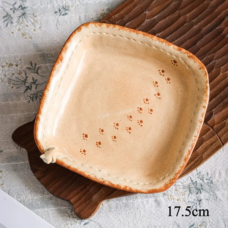 Handcrafted Ceramic Cat/Puppy Coffee Cup & Plate - Lya's wedding