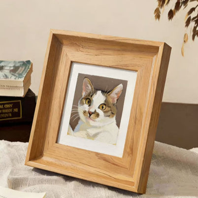 Custom Pet Portrait Painting – Hand-Painted Framed Artwork - Lya's wedding