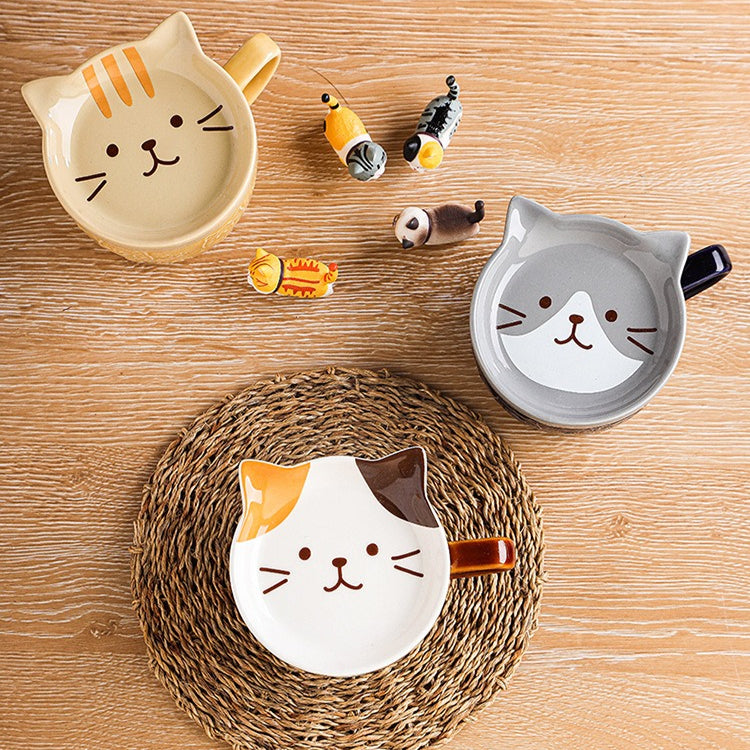 Animal Relief Ceramic Mug with Lid & Plate – Cute Design Coffee Cup - Lya's wedding
