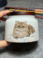Custom Hand-Painted Pet Urn – Personalized Memorial Ashes Jar - Lya's wedding