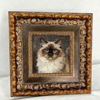 Hand-Painted Custom Pet Portrait with Vintage Baroque Frame – Personalized Pet Artwork - Lya's wedding