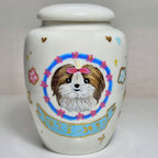 Hand-Painted Custom Pet Memorial Urn – Classic Personalized Ashes Keepsake - Lya's wedding