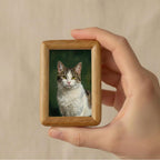 Mini Hand-Painted Custom Pet Portrait – Wooden Framed Personalized Pet Artwork - Lya's wedding